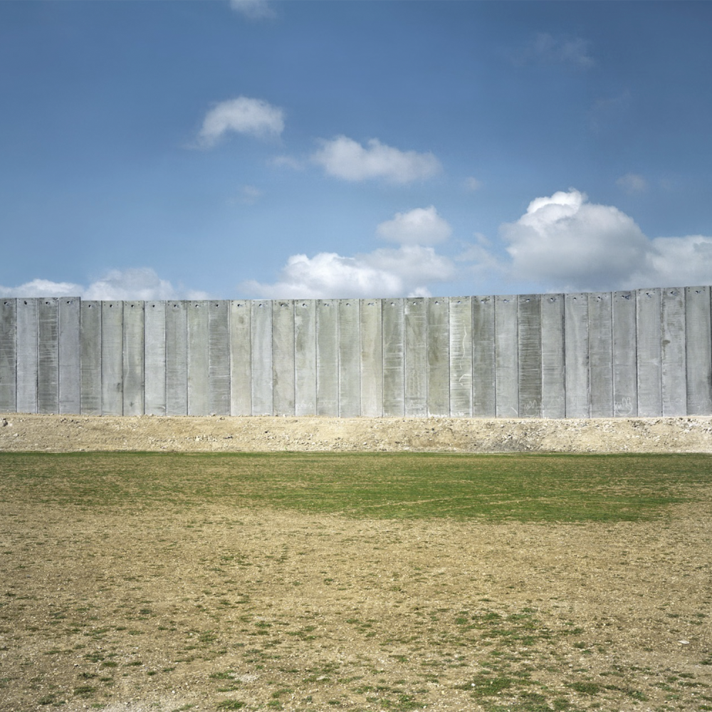 Yishay Garbasz, Wall Separating the Al-Quds University, Yishay Garbasz, 2004, C-print at Anita Rogers Gallery