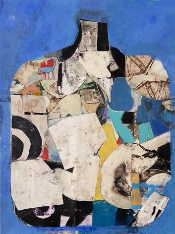 Robert Szot. JAR (Blue). 2021. Monotype collage, mixed media on joined paper. 14.5" x 10.5" at Anita Rogers Gallery