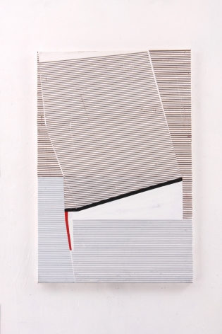 Gordon Moore. Fault. 2018. acrylic, latex and pumice on canvas. 30" x 20" at Anita Rogers Gallery