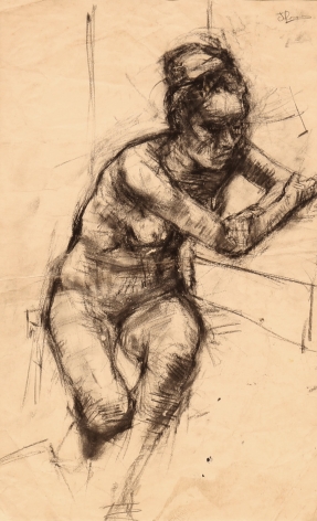 Jack Martin Rogers. Study of a Nude. 1965. Charcoal on paper. 20.5" x 12.75"