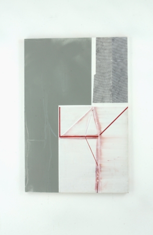 Gordon Moore. Bleed. 2019. Acrylic, latex and pumice on canvas. 60" x 40" at Anita Rogers Gallery